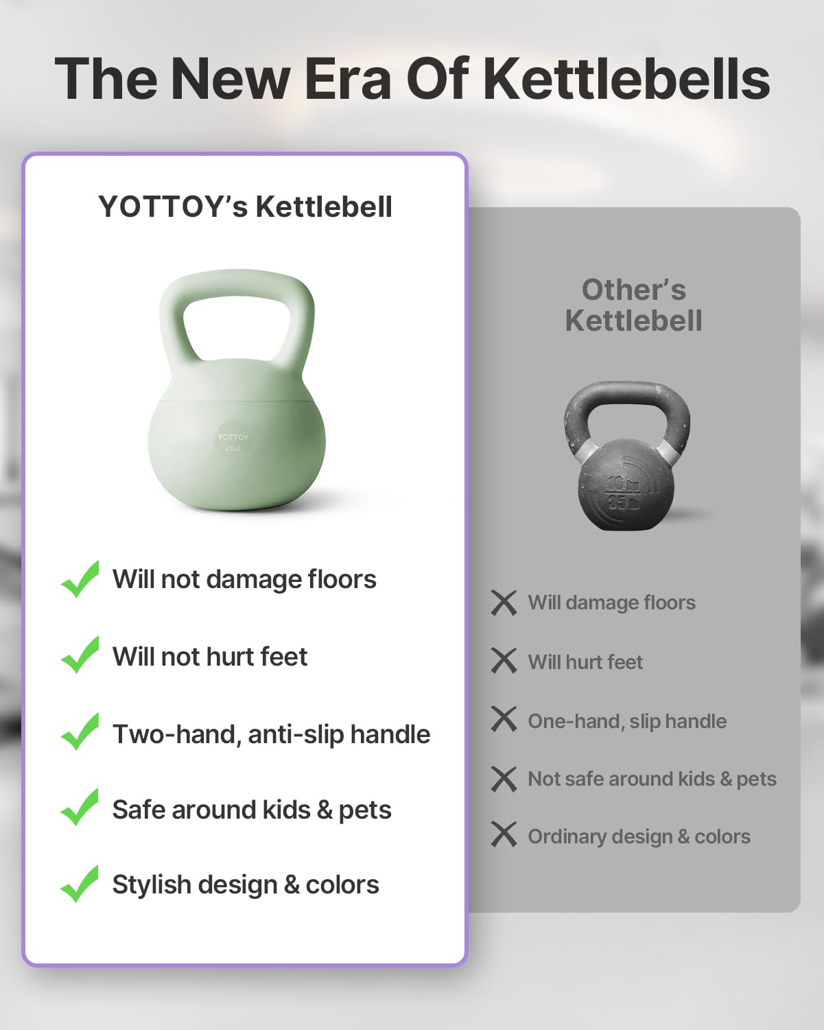 YOTTOY Soft Kettlebell,Kettlebell Anti-Slip Grip Weight for Home Workouts, Kettlebells Set Strength and Safety Guaranteed (Green, 10 LB)