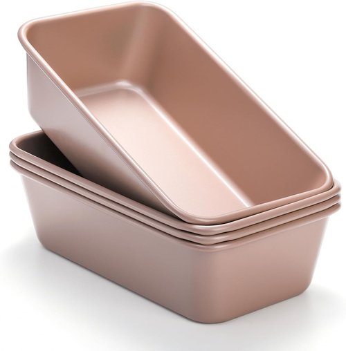 Elsjoy Non-Stick Loaf Pan Set - 4 Pack 9.5 x 5.5 Inch Carbon Steel Bakeware for Bread & Meatloaf
