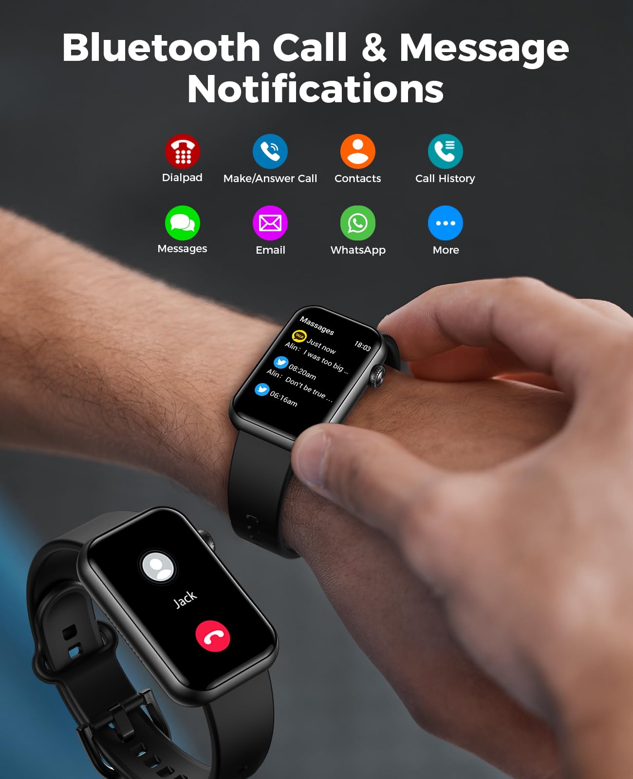 Smart Watch Fitness Tracker (Answer/Make Call), 24/7 Heart Rate Spo2 Blood Pressure Monitor Sleep Tracker, 114 Sports Modes Pedometer Calorie Step Tracker, Waterproof Activity Tracker for Women Men