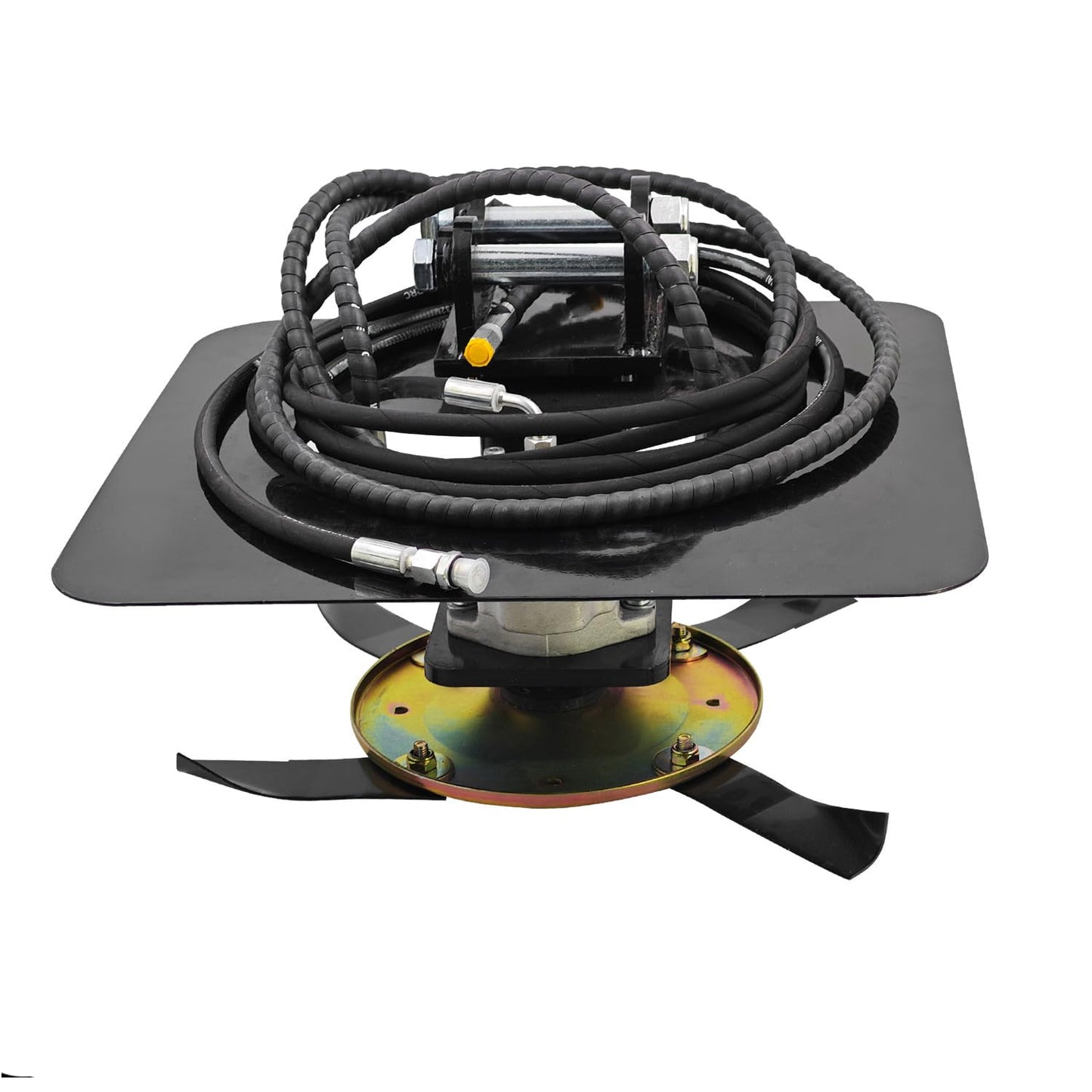 LUFT MEISTAR Hydraulic Flail Mower Brush Cutter Attachment for 1-2.0 Ton Mini Excavator Grass (Includes 8 Blades)