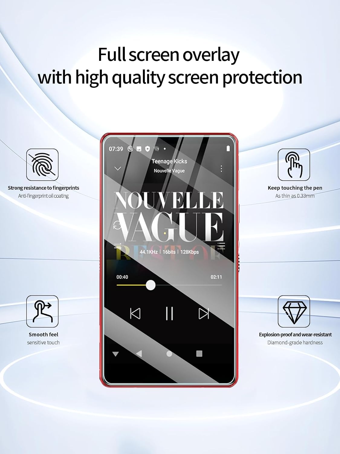 UYRUREL M503Pro MP3 4-inch 3 Pack. Screen Protector for SWOFY Player Music Player, High-definition Scratch Resistant