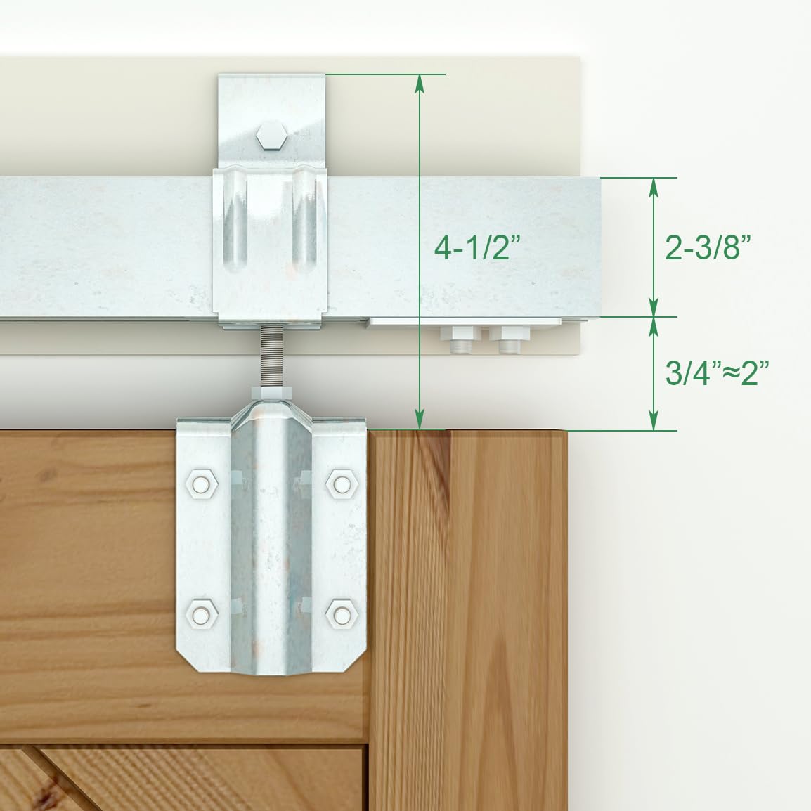 DIYHD 13FT Galvanized Steel Exterior Double Sliding Barn Door Hardware,Heavy Duty Wall Mount Box Track Kit for Outdoor Use,MAX Load 330lbs,Kit to Hang 2 Doors(Fit 39" X 2 Door)
