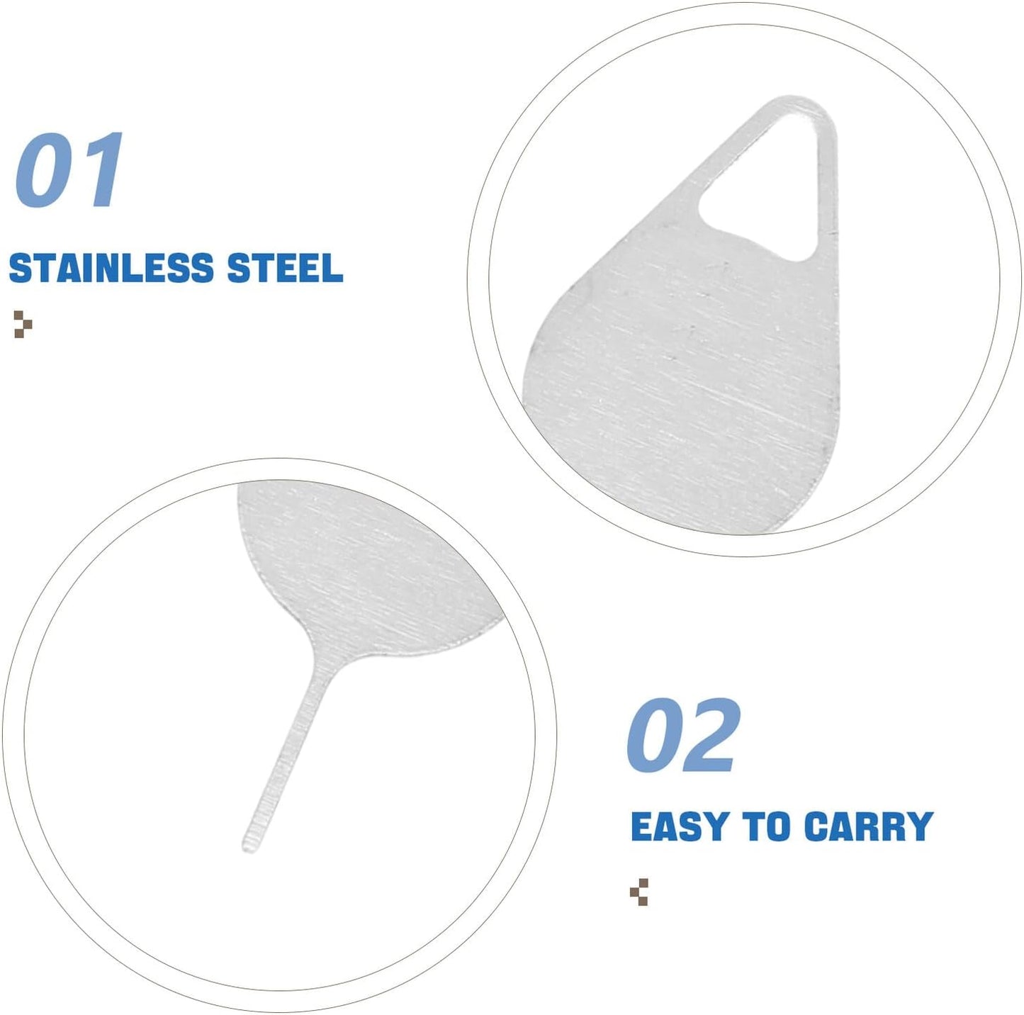 200 Vaguelly Pcs Sim Card Ejector Pins Removal Tool Stainless Steel Mobile Phone Card Needle Compatible for Smartphones