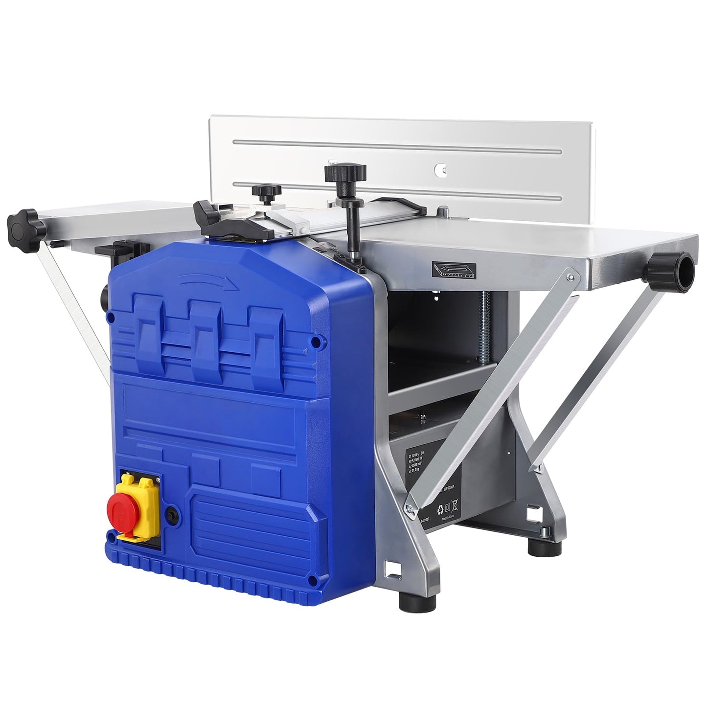 1250W Power Benchtop Planer, 29 "x 8" Worktable Thickness Wood Planer, Low Noise, Low Dust Planing and Dual Planing Function, for Removing Hard and Soft Wood Materials, Blue