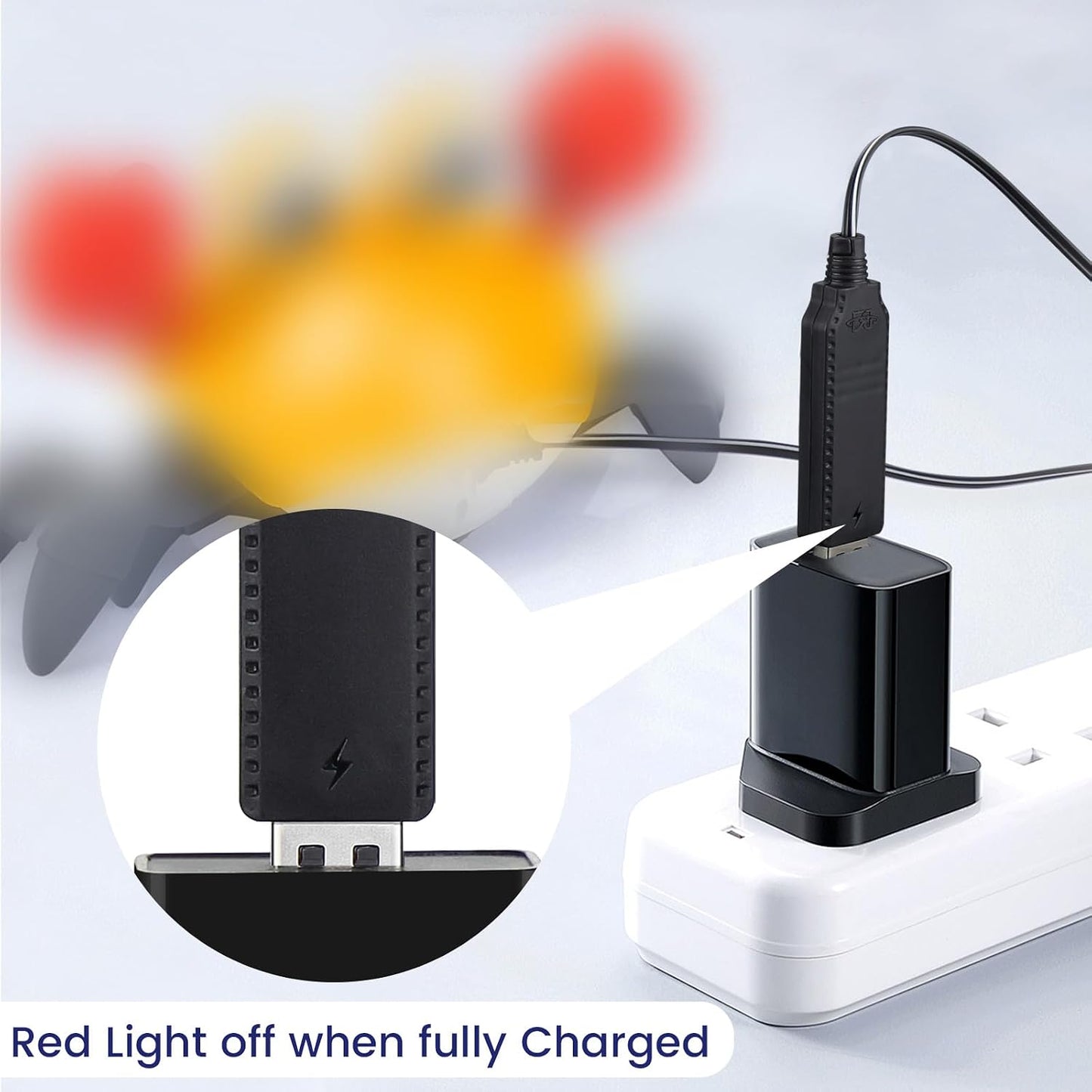 Tummy Charger for Crawling Crab Baby Toy, USB Charging Cable for Time Crab Toys, with Indicator Light