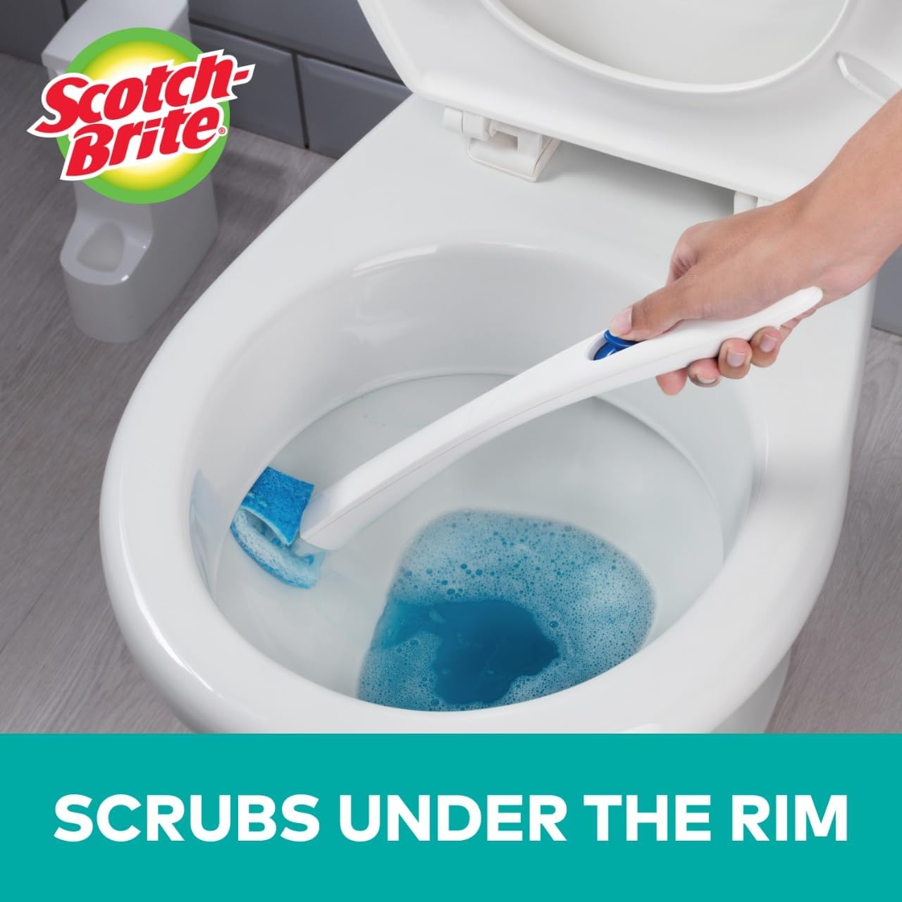 Scotch-Brite Toilet Scrubber Starter Kit - Disposable Refills with Bleach Alternative | Includes 1 Handle & Caddy
