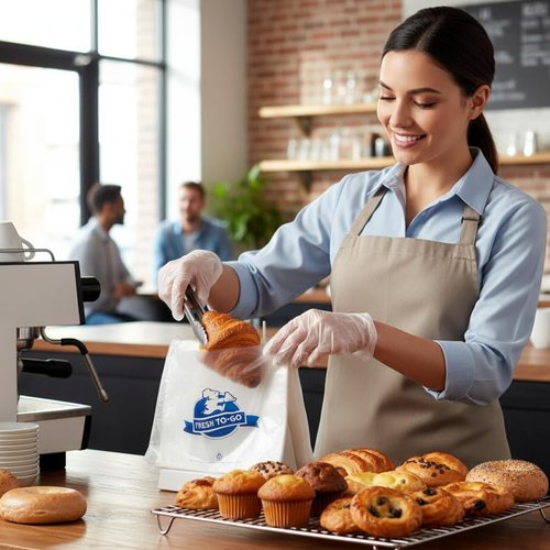 BPA-Free Deli Saddle Bags (2000 Bags) 10.5" x 8" with Flip Top | Fresh To-Go Printed Plastic Food Storage Bags for Sandwiches, Meat, Cheese, Bakery, Takeout Use (2000, Large(10.5-inches x 8-inches))