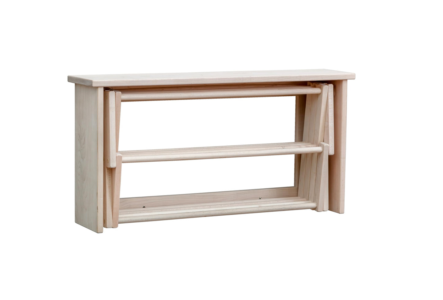 Pennsylvania Woodworks Extra Large Wall Clothes Drying Rack ~ Heavy Duty Solid Maple Hardwood, Folding, Collapses to 35" x 20" x 8", Hand Built in USA, Unfinished