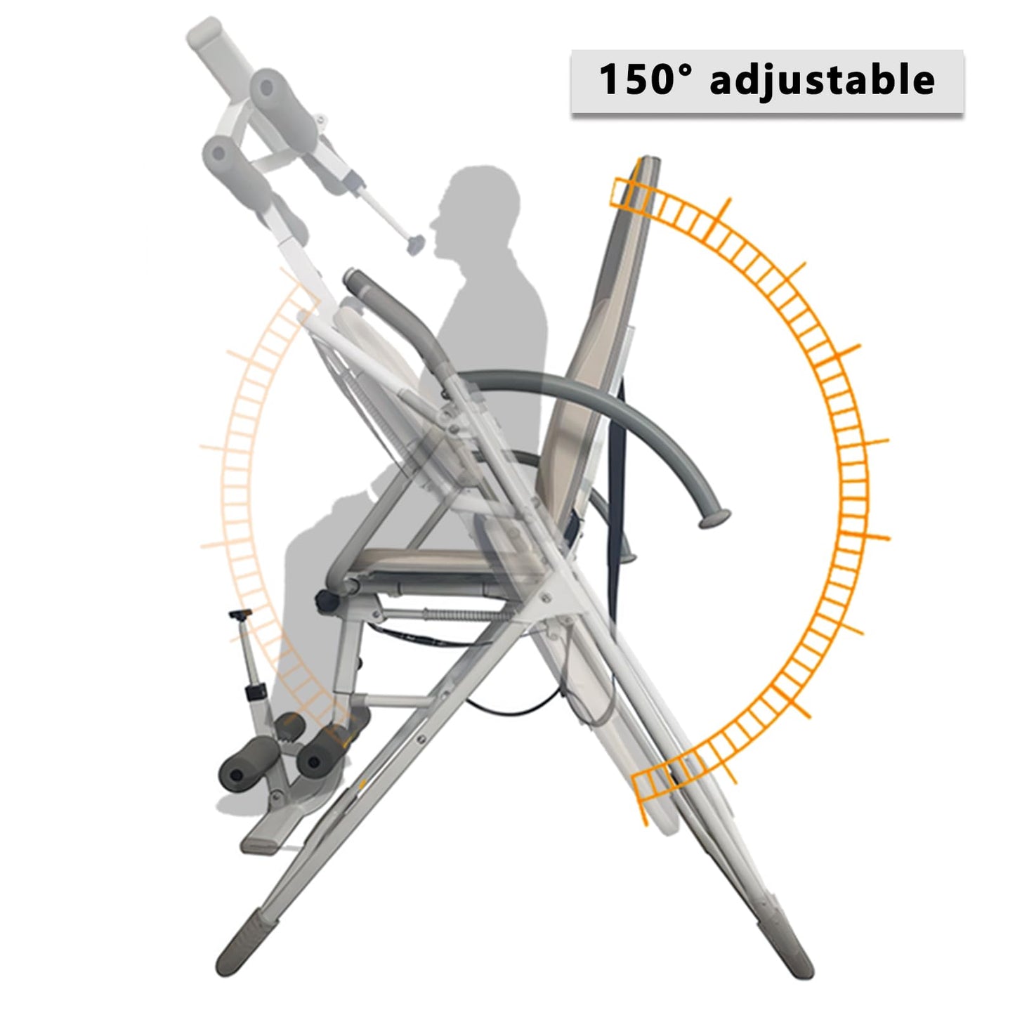 Inversion Table with Adjustable Backrest and Ankle Support, Comfortable Cushioned Seat, Safety Belt, Foldable Exercise Equipment