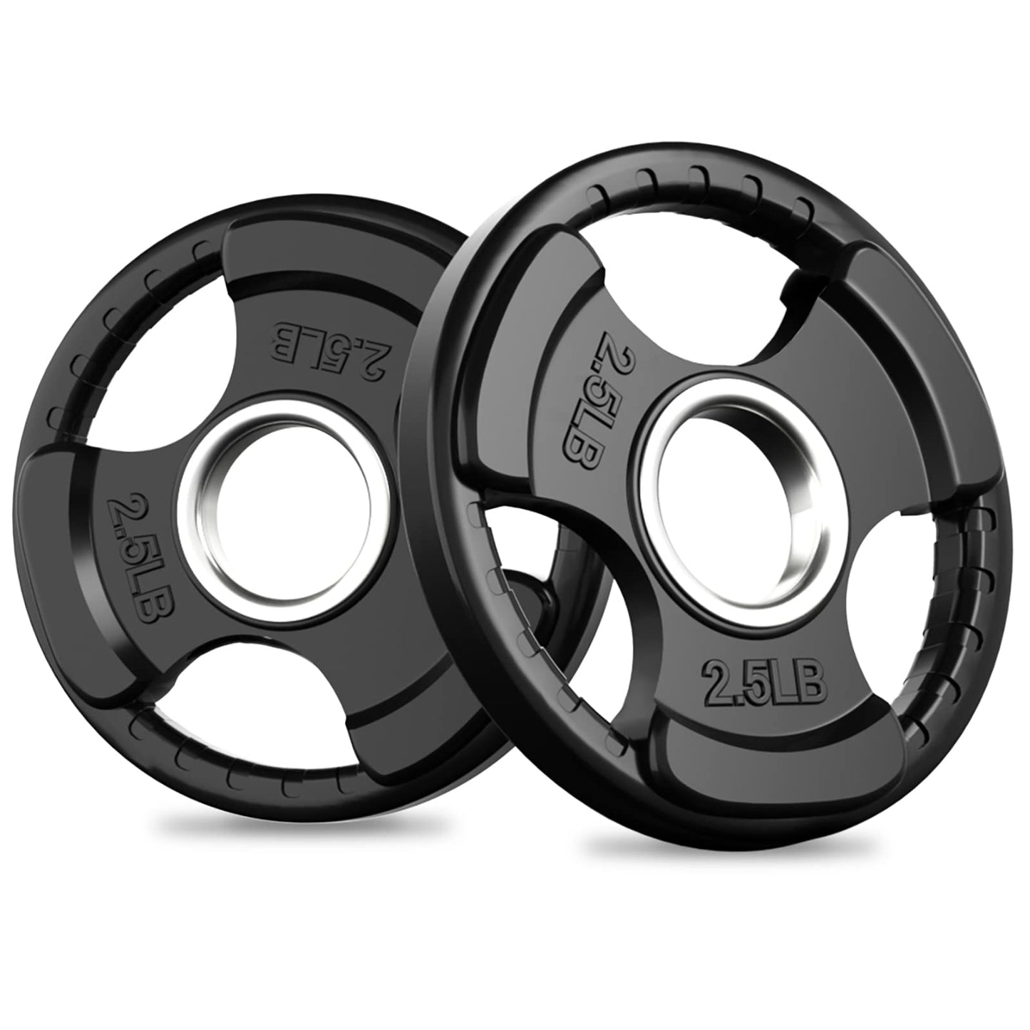RitFit Weight Plates for Barbell, 2-Inch Olympic Rubber Grip Plates for Weightlifting and Strength Training in Home & Gym, Single, Pair and Sets(2.5LB, Pair)