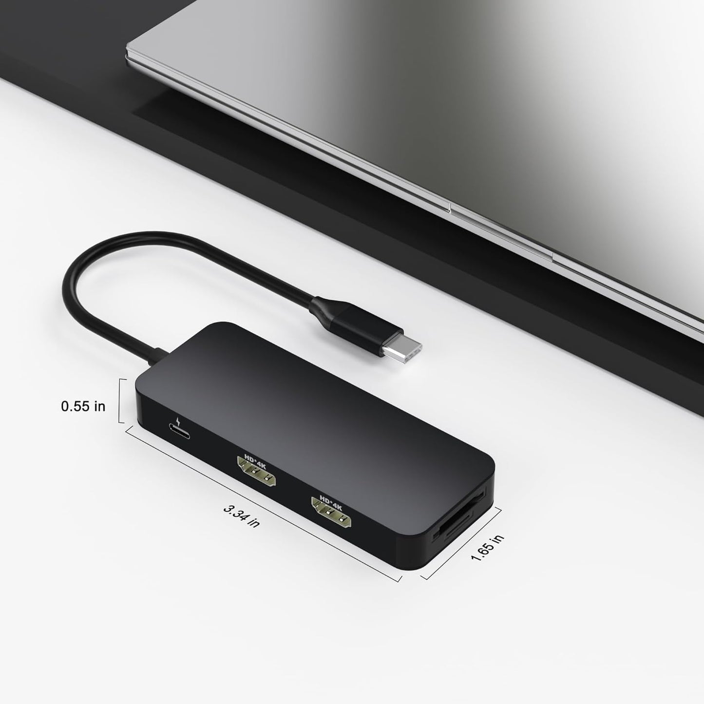 Aibilangose 2 8 1 USB C Docking Station Dual Monitor for Dell/HP/Mac Laptop, Dual HDMI Adapter for Monitors, HDMI