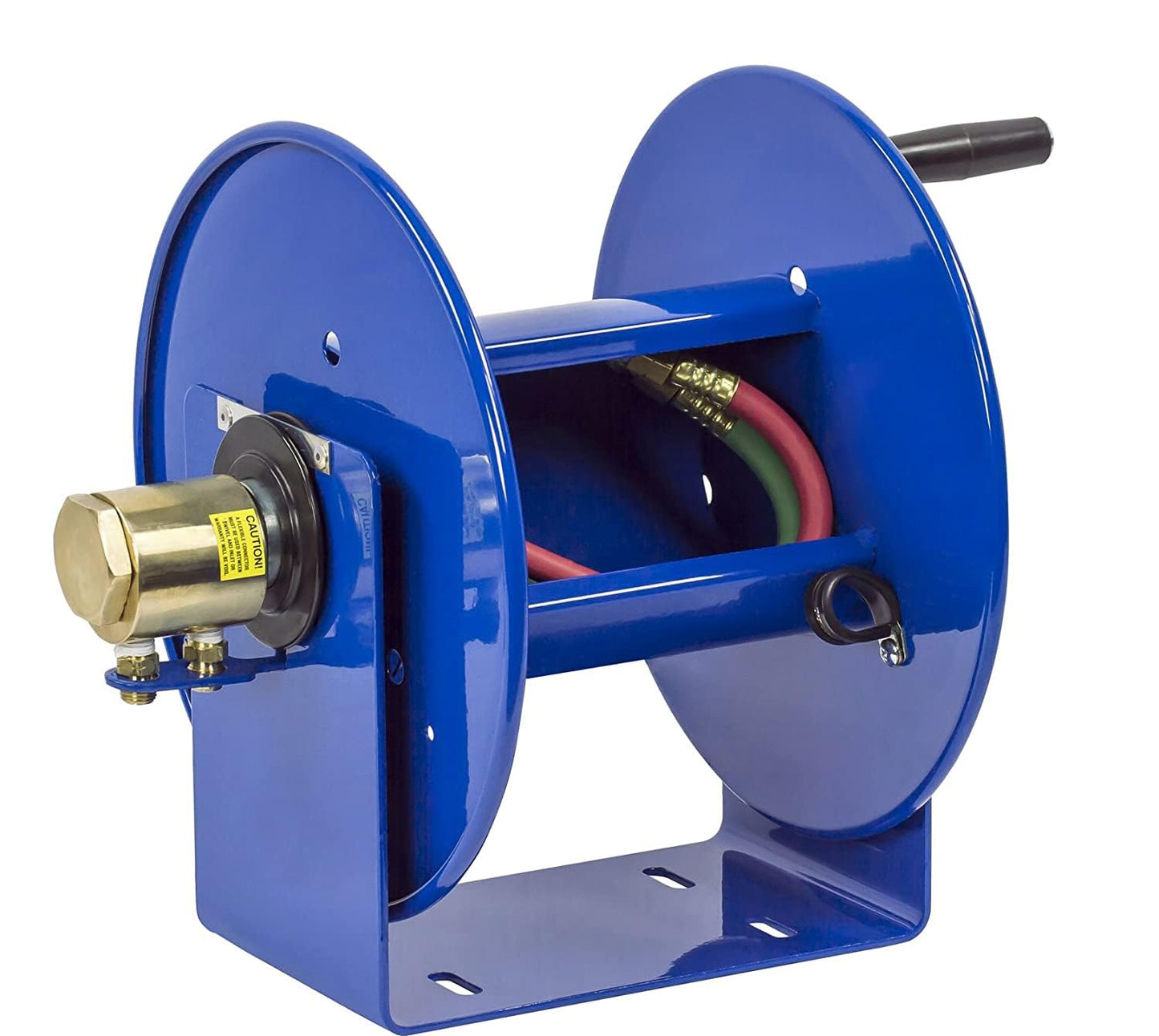 Coxreels 112WL-1-100 Hand Crank Steel Welding Hose Reel, 100W Series – ¼" x 100', 200 PSI - Easy-to-Use Compact Design - Adjustable Tension Break - Heavy-Duty Steel Construction, Made in The USA, Blue