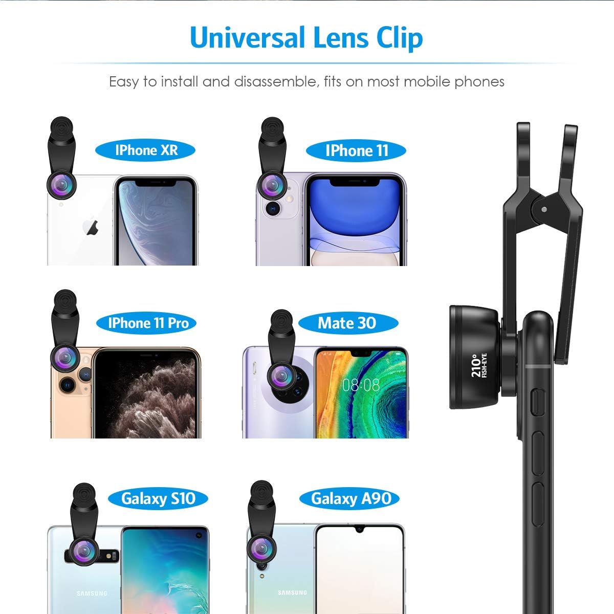 Criacr 210 120 25X 2X 6 7 1 Phone Camera Lens, Fisheye Wide Angle Macro Telephoto Star Lens CPL Kaleidoscope in Phone