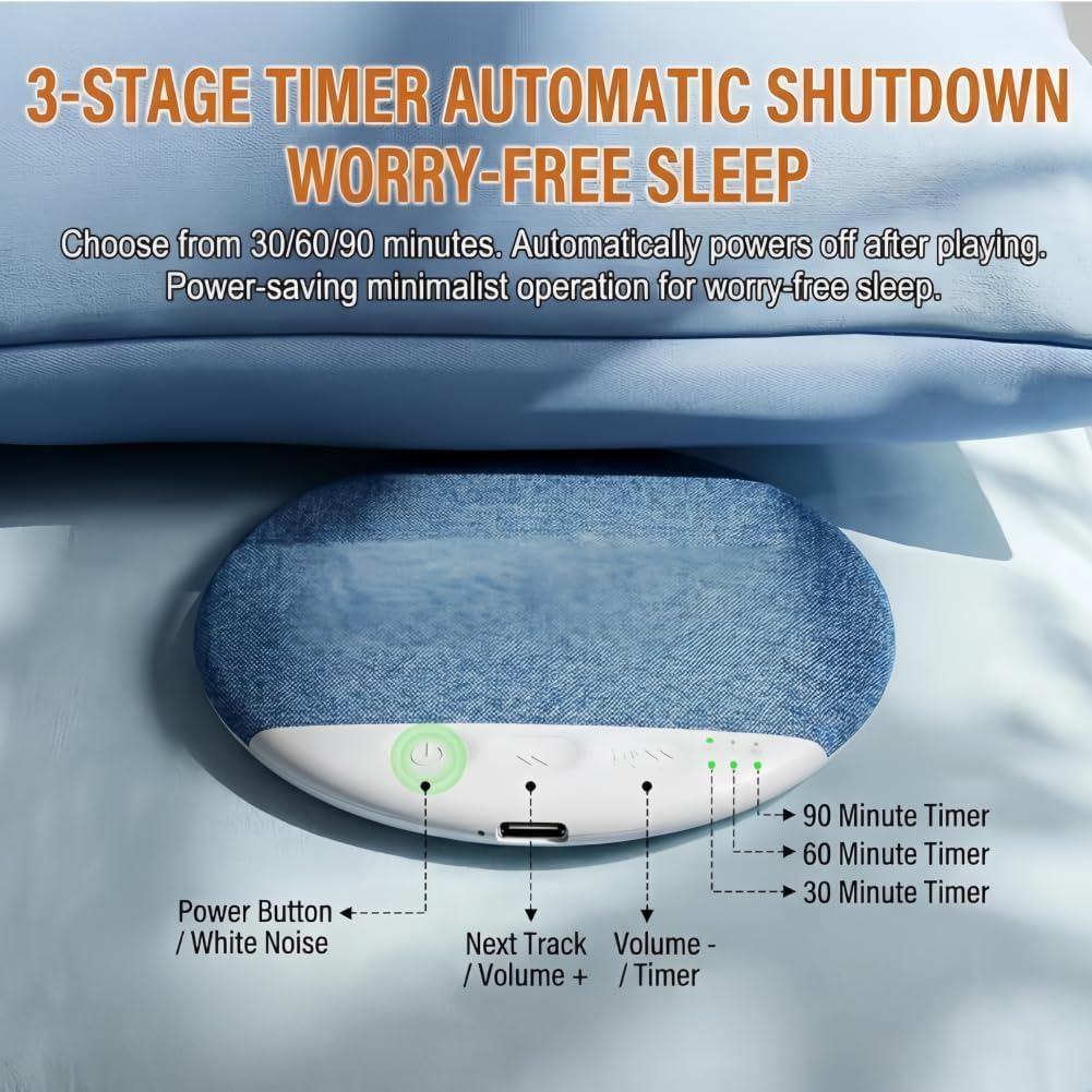 Generic Bluetooth Pillow Speaker forSleeping, Portable Wireless White Noise Sleep Timer Pillow speakerFor Heavy