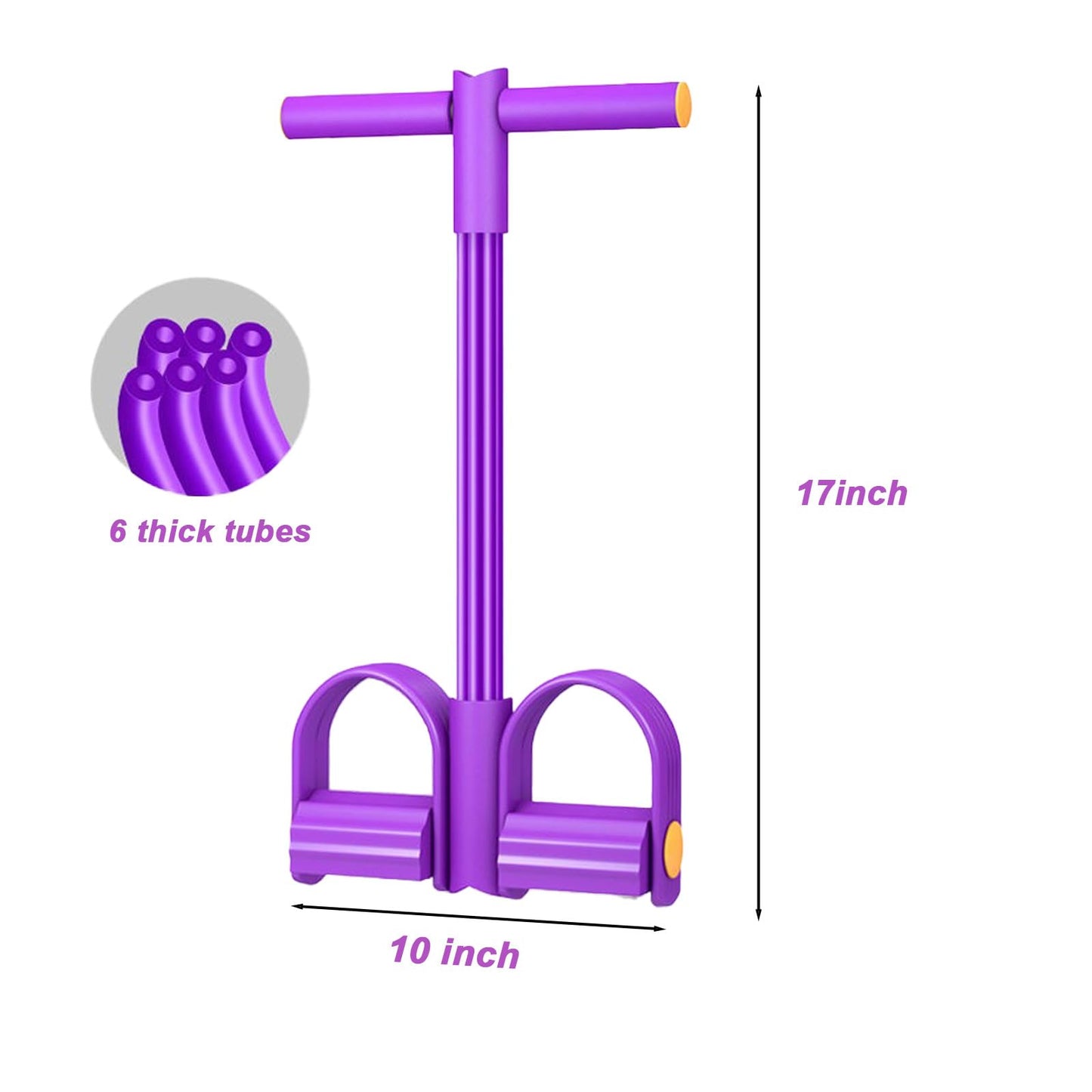 Resistance Band with Pedal Handle 6 Tube Elastic Natural Latex Pull Rope Fitness Bands for Leg Arm Abdomen Waist Stretching Exercising Training