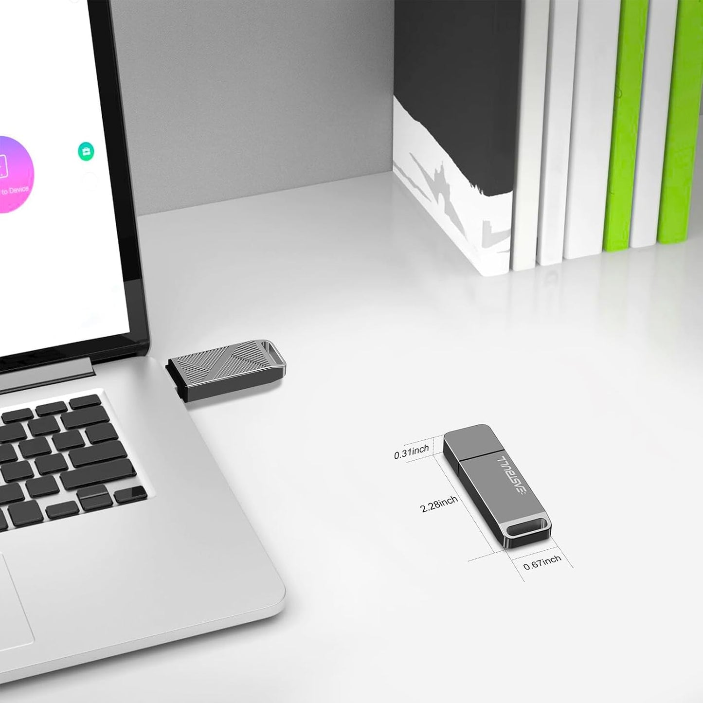 EASTBULL 32GB FAT32 3.0 32 3.0 USB Flash Drive with a USB C Adapter and Keychain, Fast-Speed Thumb Drive Metal Pen