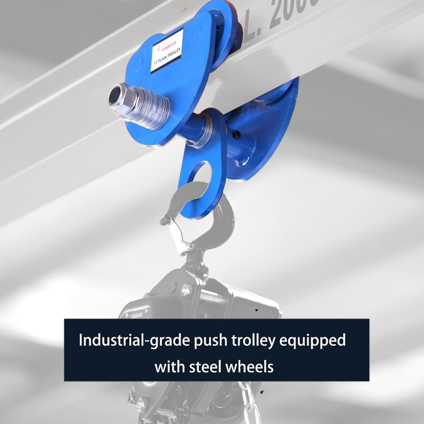Gantry Crane 2000 lbs, Height Adjustable 7.65~10.91 ft, Economy Garage Overhead Crane 1 Ton with Manual Trolley, 328 ft Polyester Straps, Shackles, and Lifting Slings (2000 lbs)