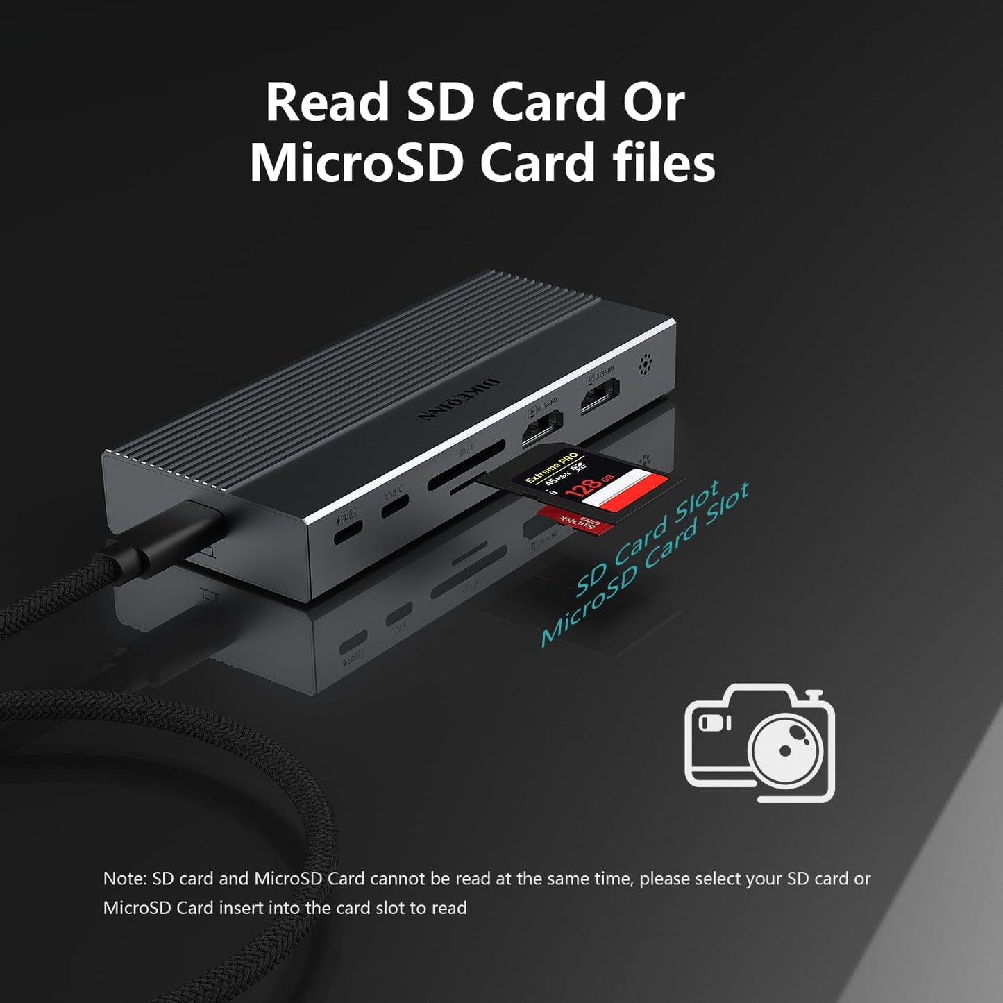 DIKEQINN 13-in-1 4K 100W 5Gbps USB C Docking Station: Triple Display, Power Delivery, Data Ports, SD/MicroSD Slot