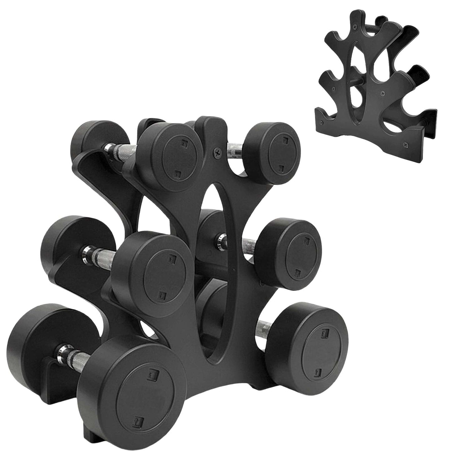 3-Tier Dumbbell Rack Only for Home Gym Women Dumbbell Holder with Handle Weight Racks For Free Weights Dumbbell Tower (Dumbbells Not Included)