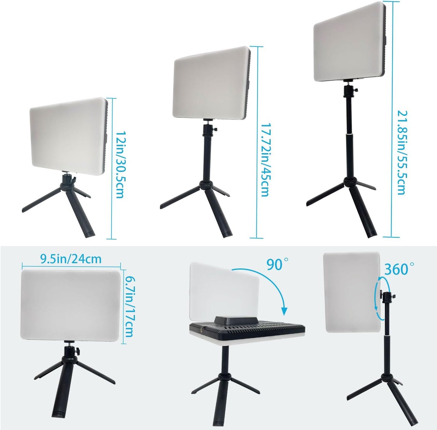 BYSTONE 2 Pack 2800-6500K Dimmable Photography,12" LED Photo Lighting kit with Stand Photoshoot Lights for Product