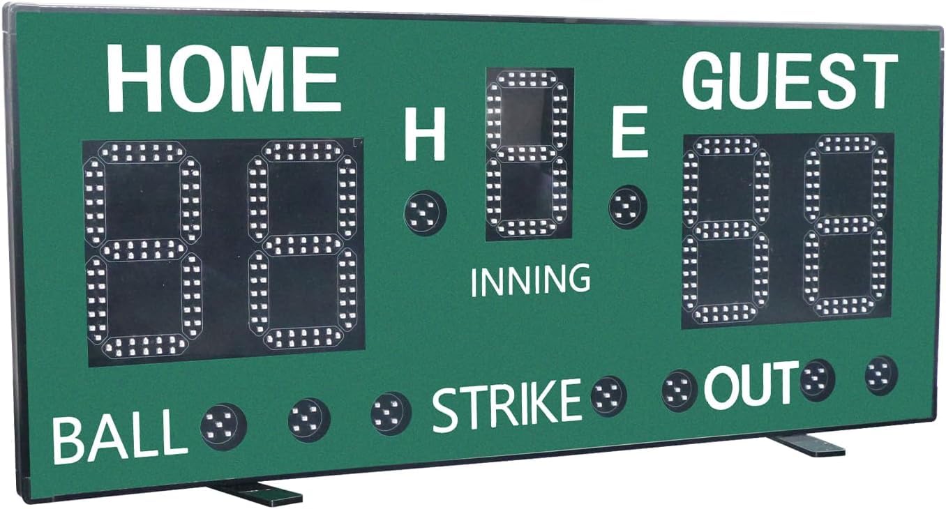 YZ LED Baseball/Softball Scoreboard for Fence, High-Light Digital Scoreboard with Remote, Rechargeable Wireless Electronic Baseball Scoreboard, Score Keeper with Innings Balls Strikes Outs Outdoor