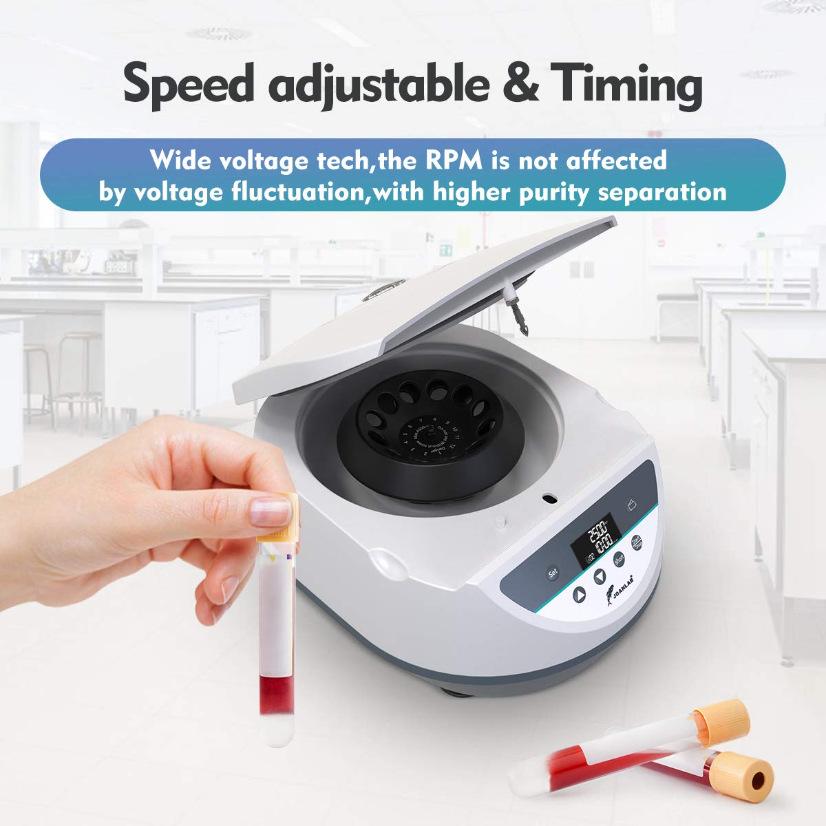 Digital Lab Centrifuge Machine for PRP Benchtop Centrifuge for Laboratory 12x5ml/10ml Tube,500-4000rpm w/Timer