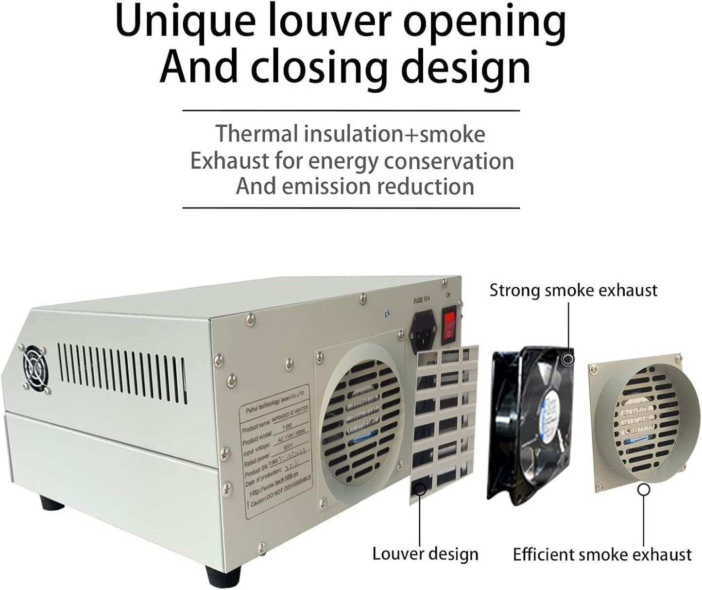 Reflow Oven, T962 Infrared Reflow Oven Furnace IC Heater, PCB Reflow Soldering Station, 110V 800W Automatic Reflow Machine, Mini Reflow Soldering Machine BGA