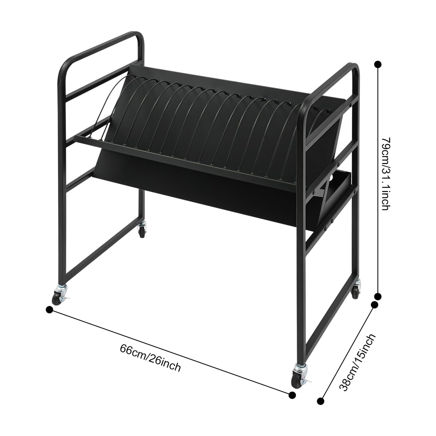 Bulelula 16-Bay Laptop and Tablet Open Charging Station, Tablet Mobile Charging Cart Storage Cart Up to 14in Screen Size for Office Classroom