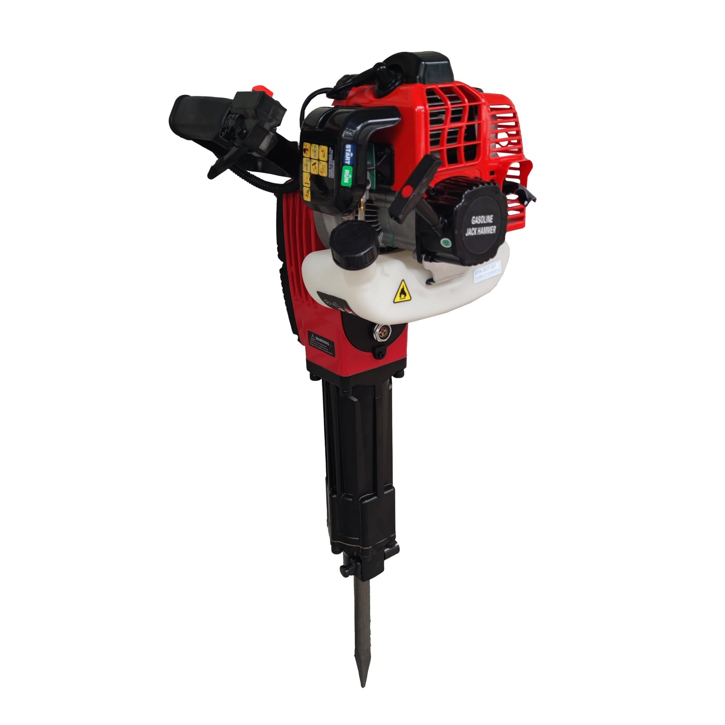 52cc Gas Jack Hammer, 2 Stroke Gasoline Powered Demolition Jack Hammer Petrol Concrete Breaker Punch Impact Drill with Point and Flat Chisel for Construction Metalworking Projects