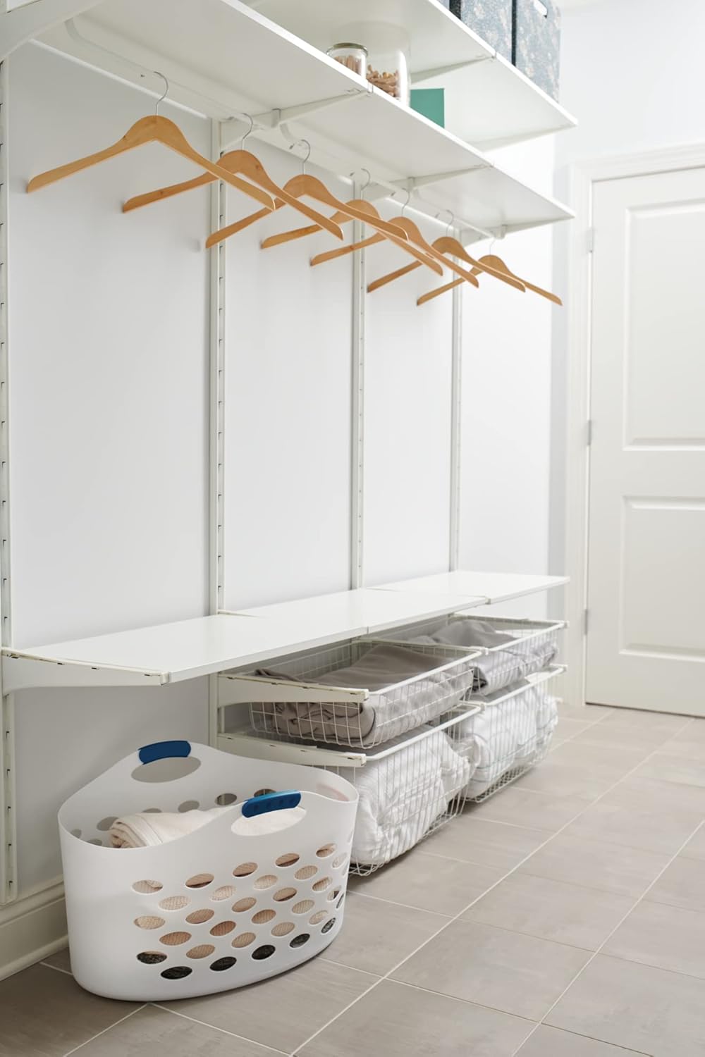 Rubbermaid Flexible Laundry Basket - 1.5 Bushel Capacity with Convenient Carrying Handles | White Storage Solution for Home & Garage