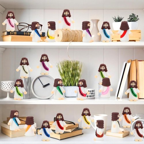 BSTCRAFT Mini Jesus Figures - 80 Pcs Tiny Religious Figurines for Easter Egg Stuffers & Sunday School