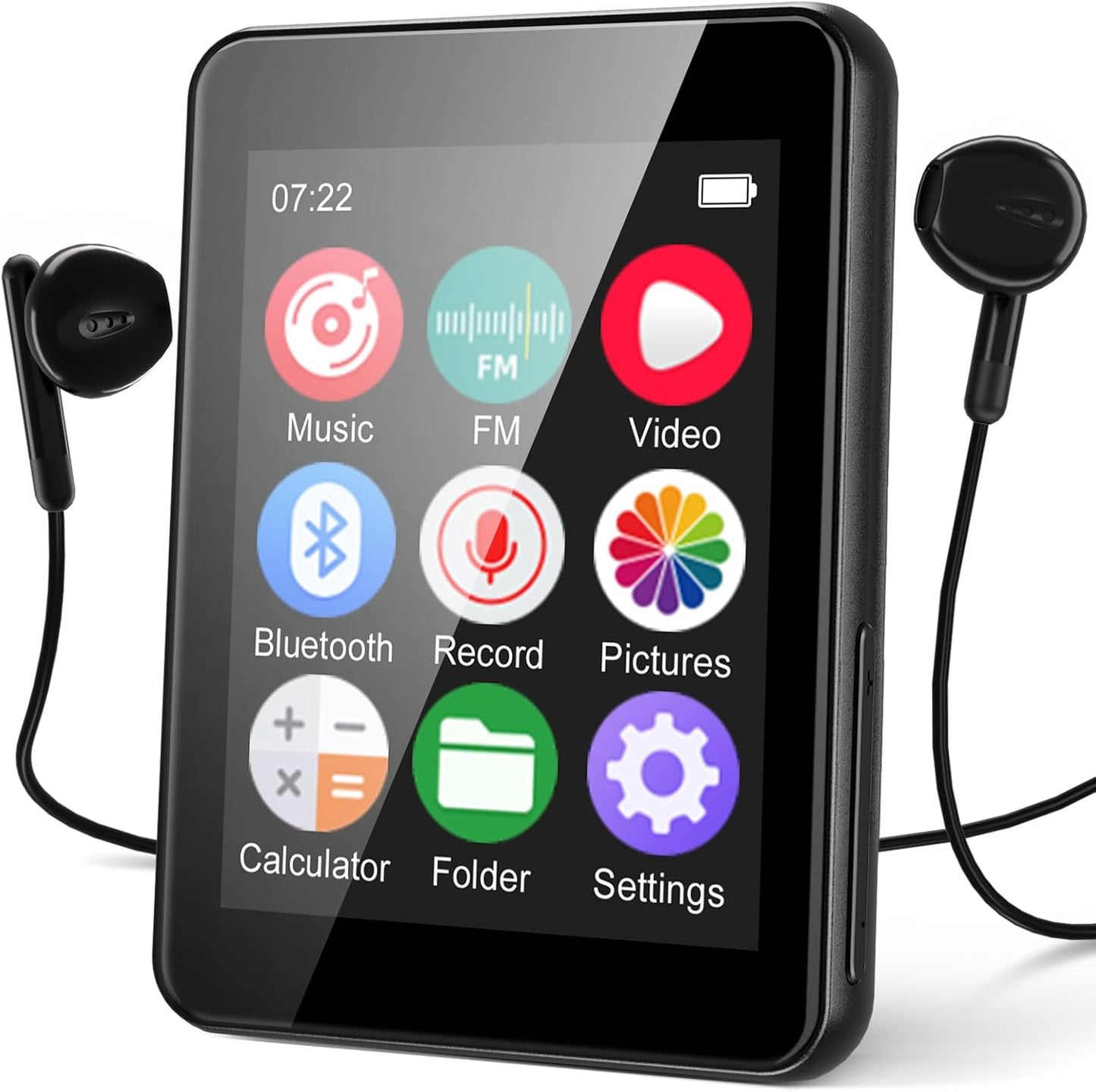 Luoran 64GB MP3 5.3, 2.4" Player with Bluetooth Portable Music Player Full Touchscreen with Speaker, FM Radio, Voice