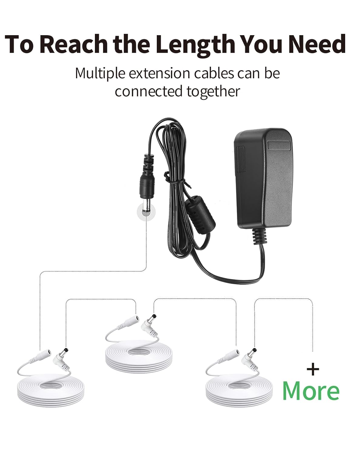 Tonton 2M 6.6FT 5.5mm 2.1mm 90 DC Power Extension Cable x Degree Right Angle Female to DC Male Power Adapter Cord