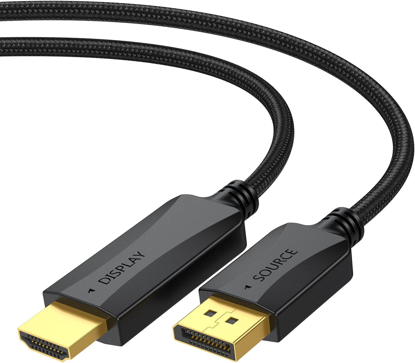 10 2-Pack, 4K Male(3840*2160,1920*1080) DisplayPort to HDMI Cable feet Display Port DP to HDMI HDTV Cord Adapter Male