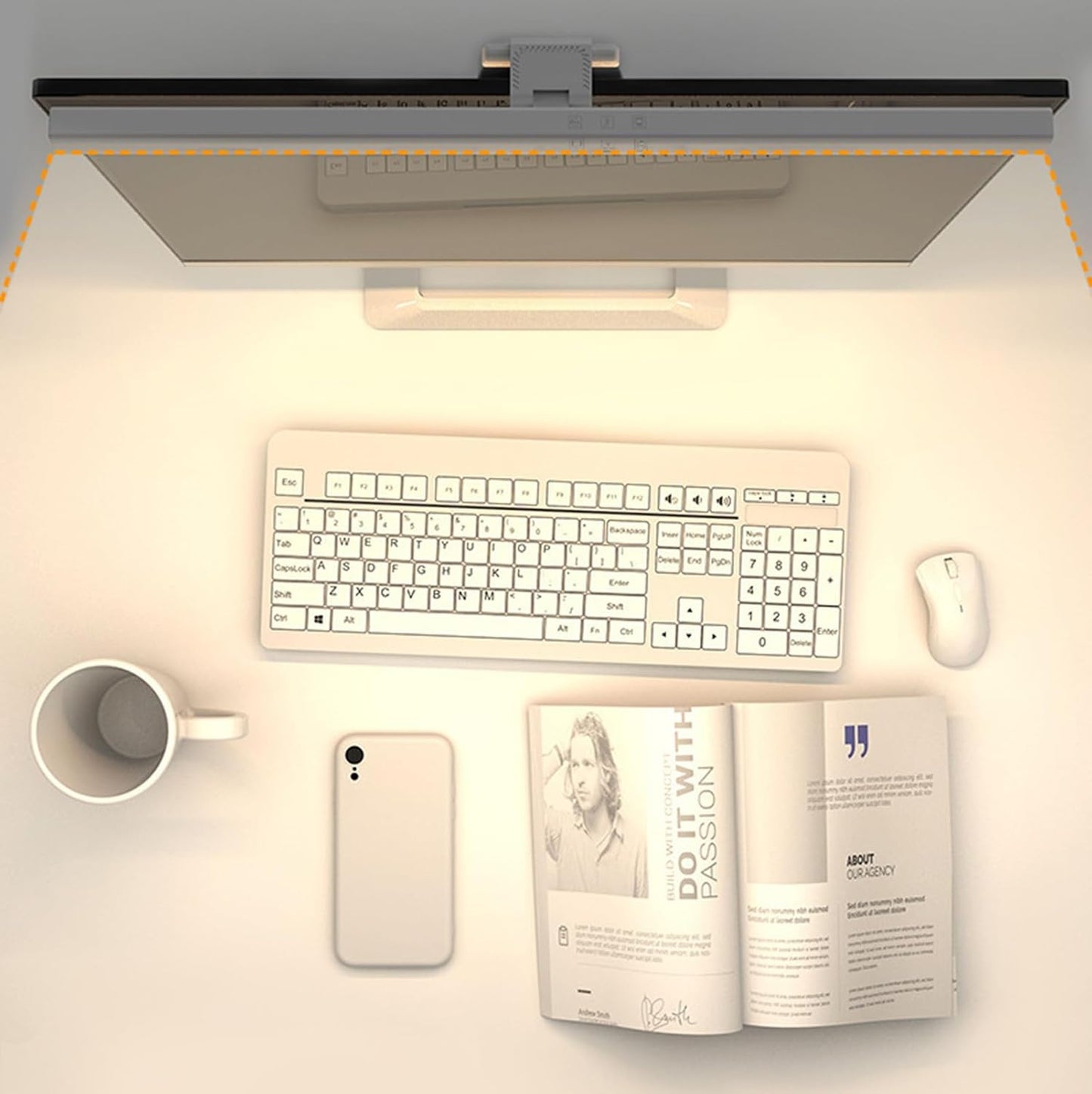 BLYGACN Dimming Computer Monitor Lamp, Screen Monitor Light Bar for Eye Caring, Screen Monitor Light Bar with Backlight