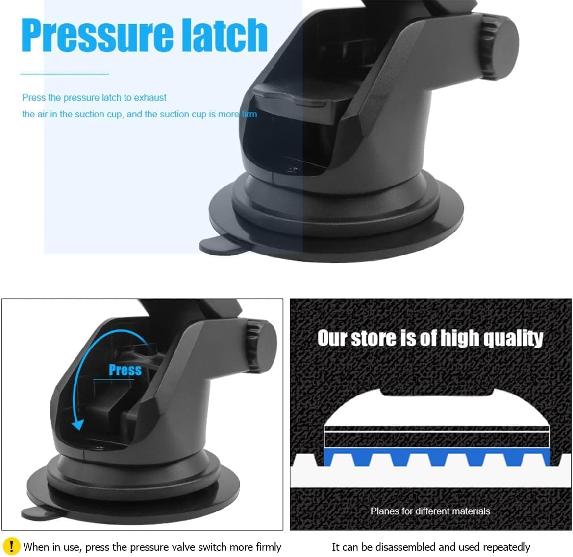 CarsMinders 360 Magnetic Phone Mount for Car Industrial Suction Cup Dashboard & Windshield Holder with Telescopic Arm
