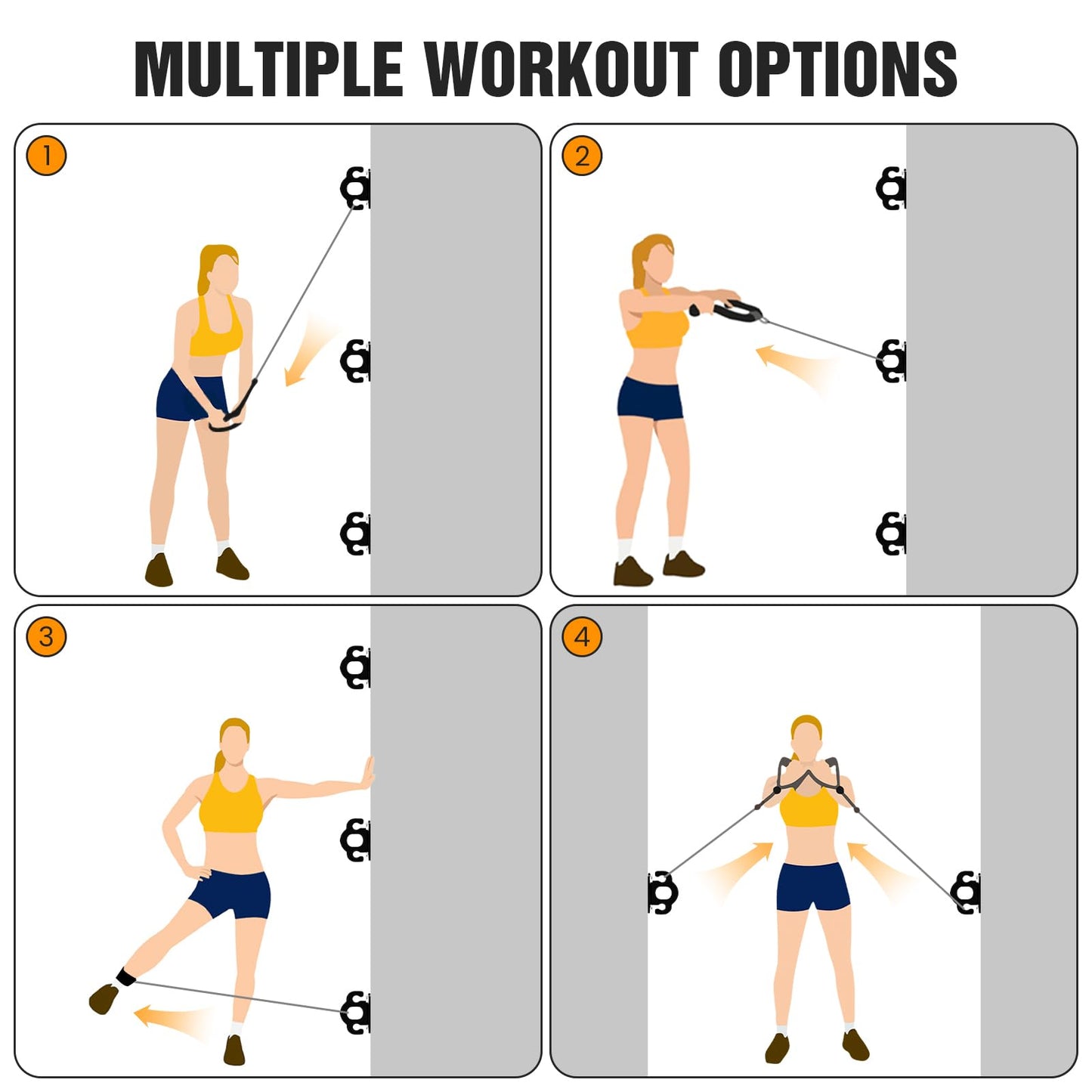 3 PCS Resistance Band Wall Anchors, Wall Mounted Modular Hooking Platform, Workout Wall Mount Anchor, Training Anchor Mounted Hook Exercise Station for Home Gym Workouts,Yoga,Fitness,Strength Training
