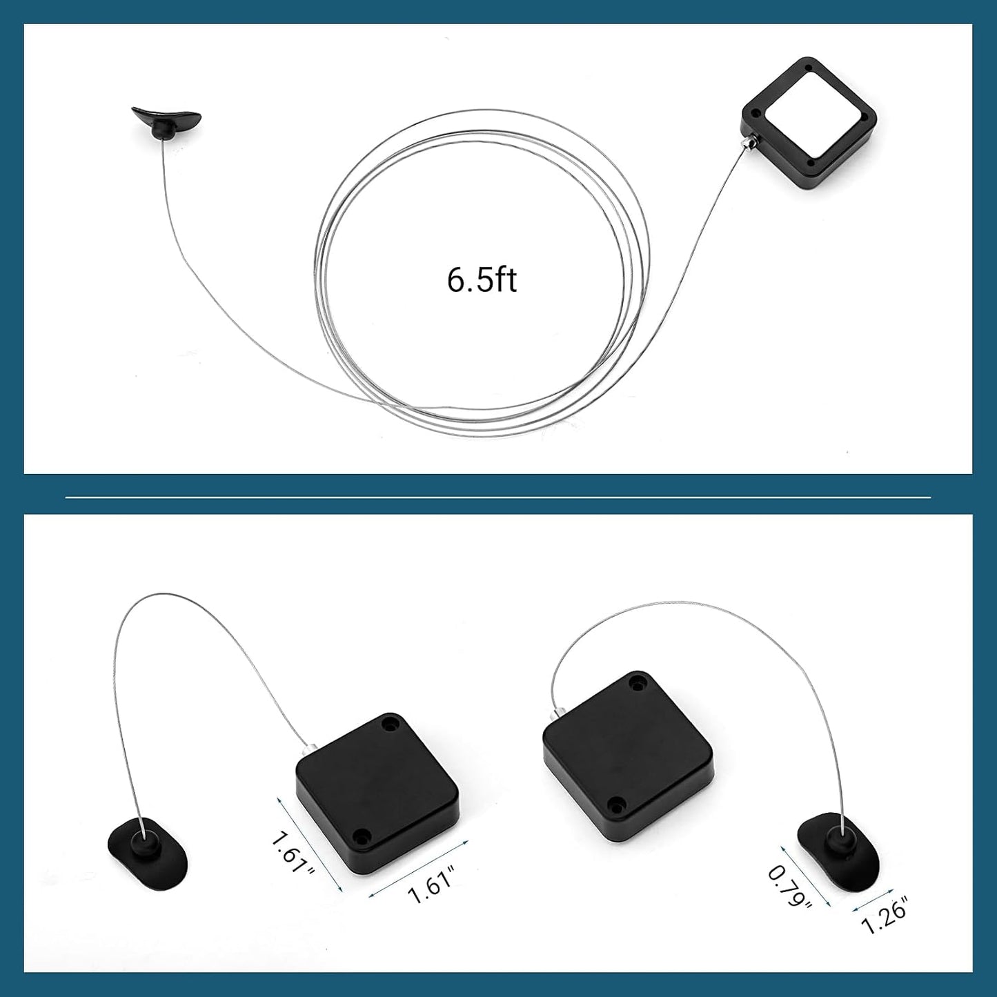 FEAMIRIA 2 Pack Retractable Remote Control Tether - Anti-Lost Remote Leash for TV Remotes, Durable Remote Tether