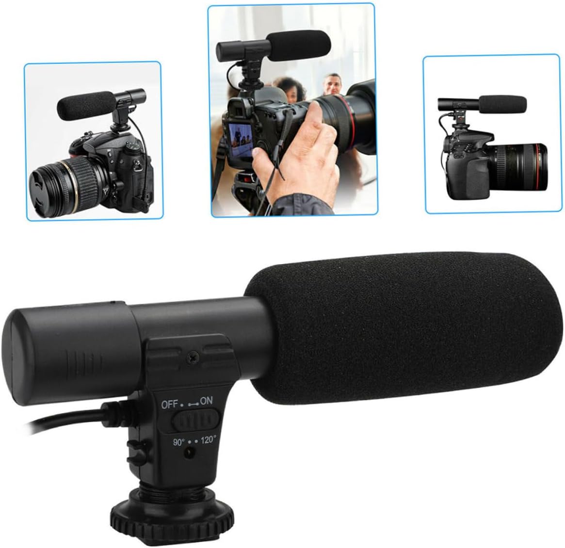 KONTONTY 1pc Interview Microphone for Camera Camcorder and Phone Lightweight Design Compatible Devices for Vloggers