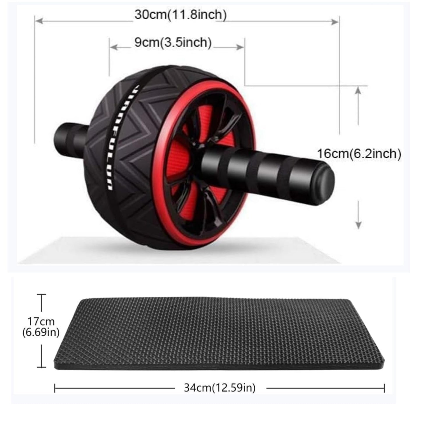 Ab Roller Wheel and Knee Mat, Abs Workout Equipment for Abdominal & Core Strength Training, Home Gym Fitness Exercise Wheels for Women Men, Abdominal Wheel (black)