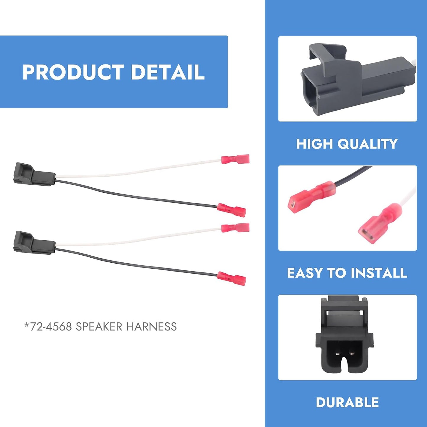 BlinkAutor 2 72-4568 1995-2009, 1995-2006, 1988-1999 Pcs Speaker Wiring Harness Adapter Front Rear Speaker Harness