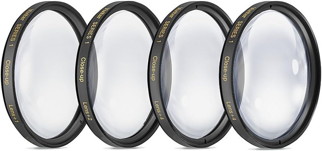 Big Mike's 67mm Set (+1, +2, +4 +10 Close-Up Filter and Diopters) Magnification Kit for Select Canon, Sony, FujiFilm