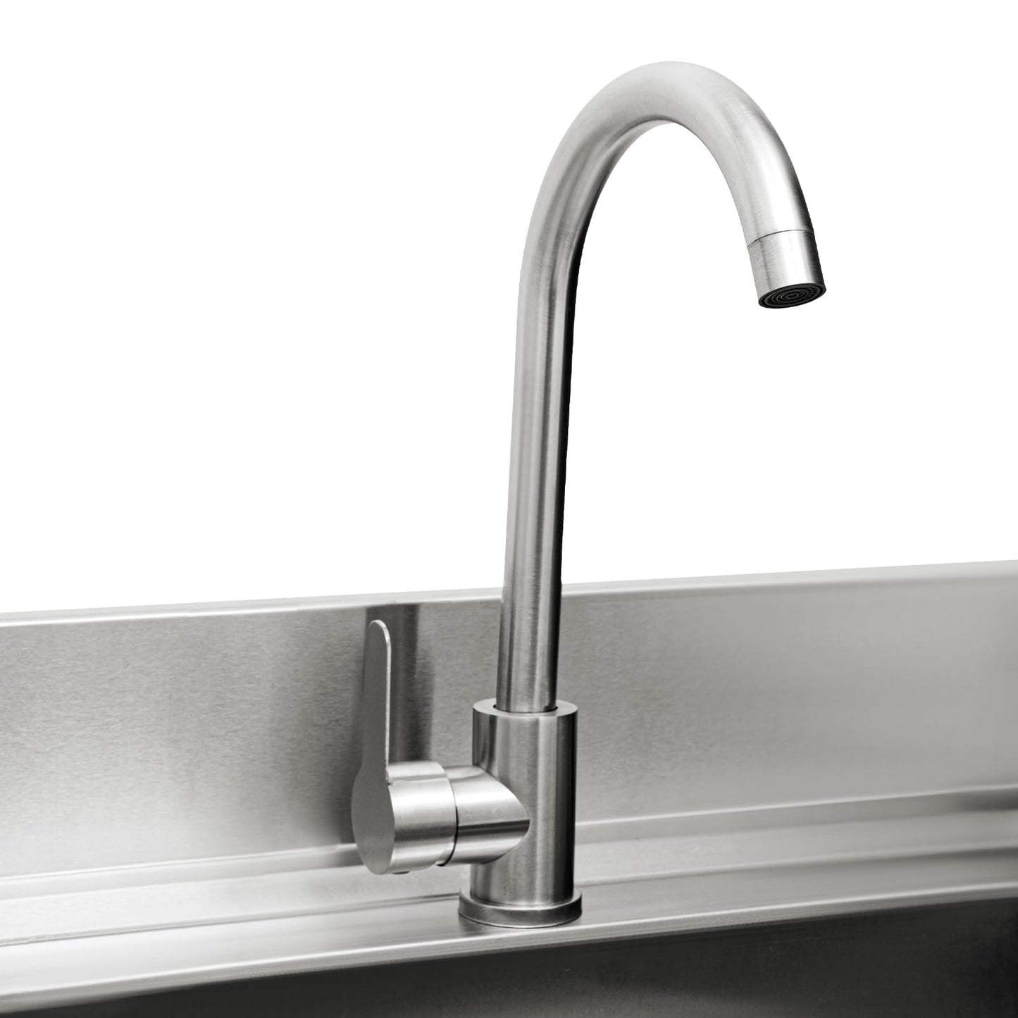 47.2" Stainless Steel Utility Sink with Faucet, 1 Compartment Free Standing Single Bowl Sinks, Commercial Restaurant Kitchen Sink Set with Storage Shelf for Indoor Outdoor