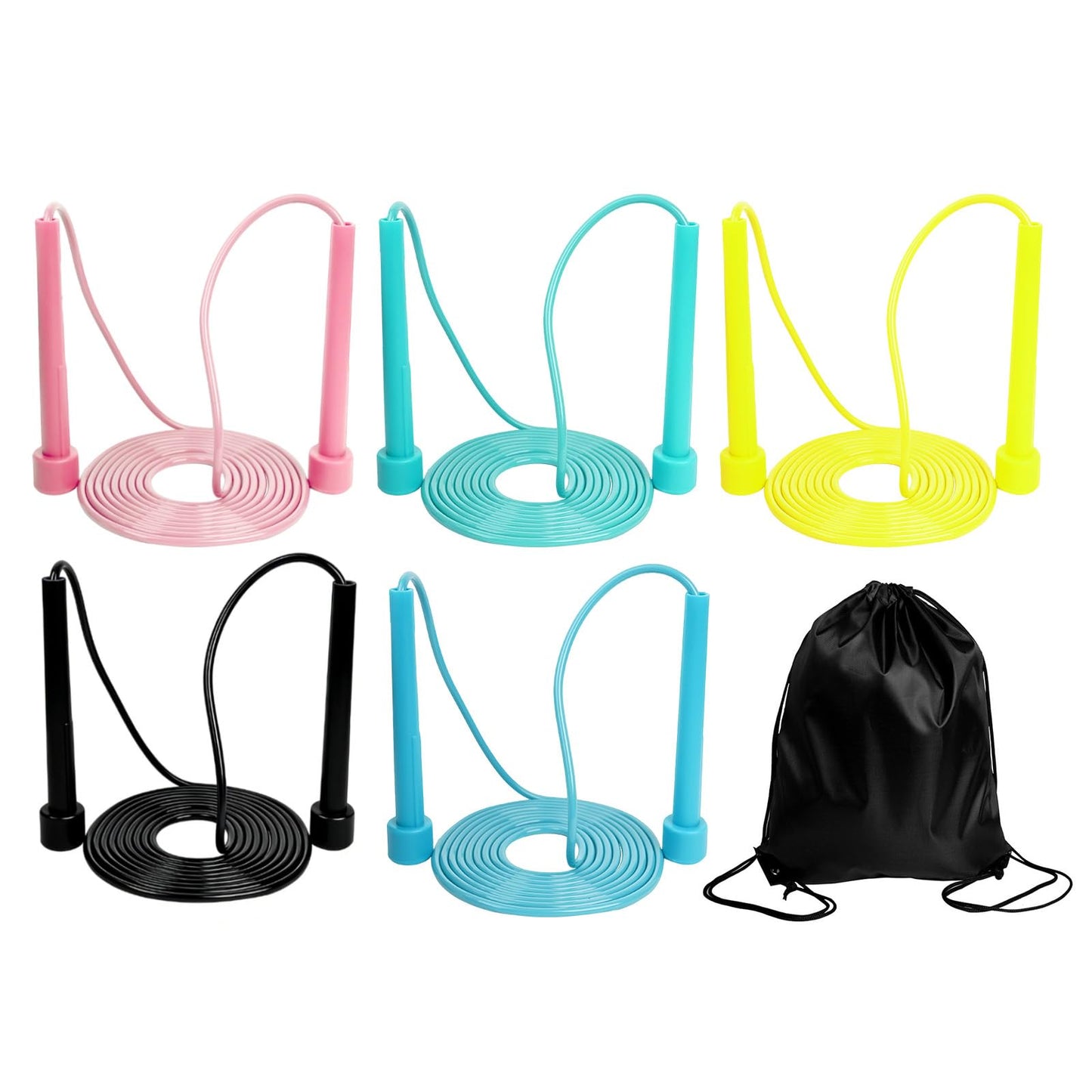 Jump Rope for Kids,5P Colorful Jumping Rope for Fitness and Exercise,Lightweight Adjustable Skipping Ropes for School Events and Family Fun