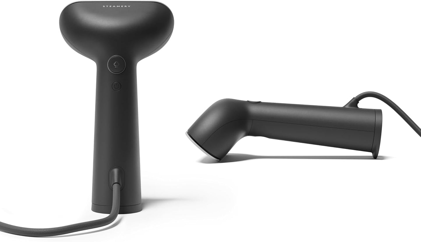 Steamery Handheld Clothes Steamer - Cirrus 3, 1200W Fast Heat-Up Garment Wrinkle Remover, Black
