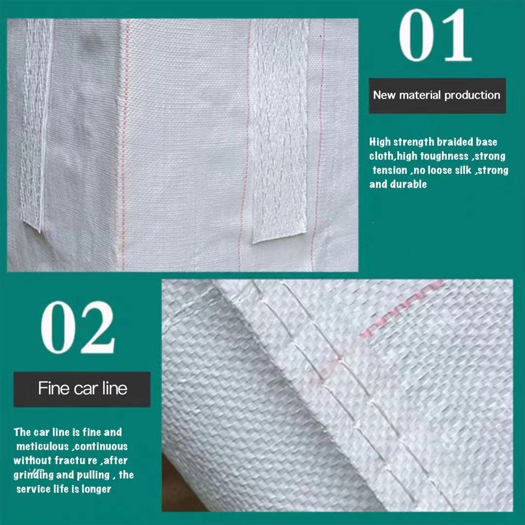 ChenGuang FIBC Bulk Bags, 2-Pack: 1-Ton (2,200-Pound) Heavy-Duty Super Bags, 35“ x 35” x 43" Woven Polypropylene Construction Waste Bags with 4 Lifting Eyelets and Duffle Top for Debris, Gravel,
