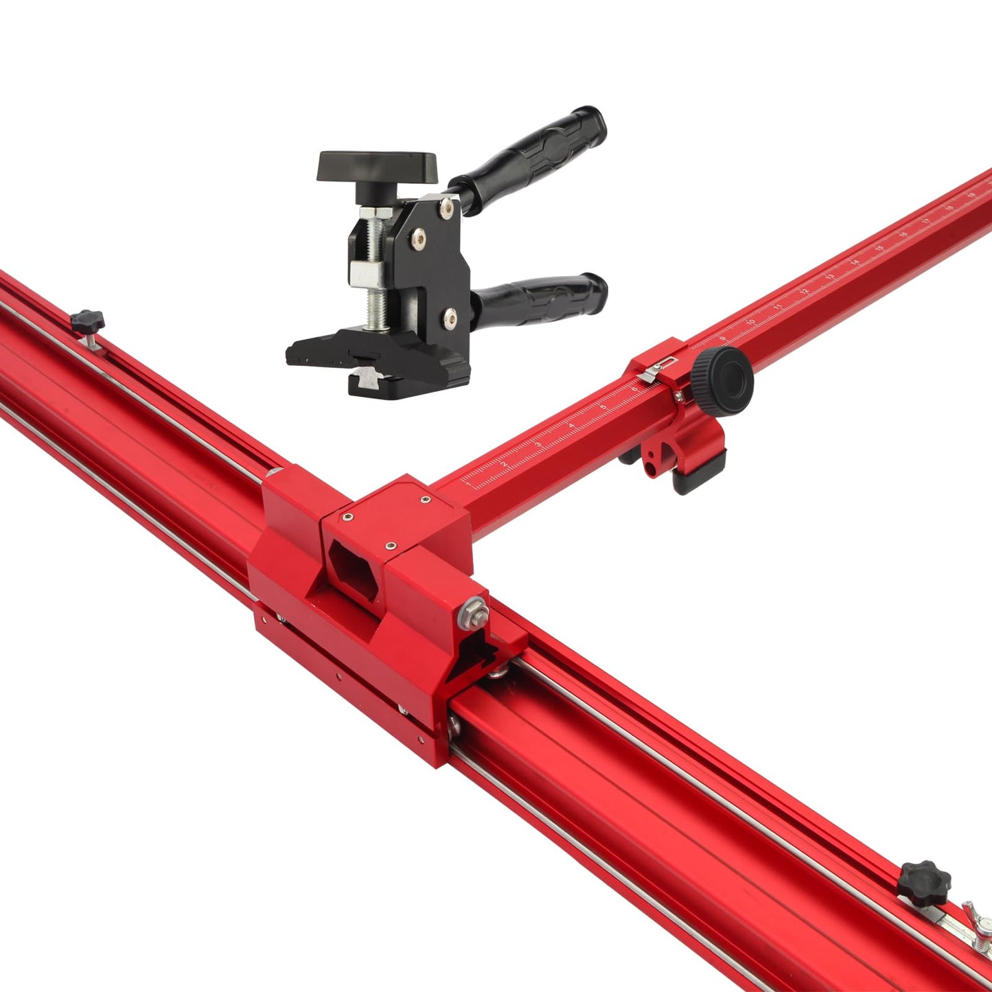 Red Manual Manual Tile Cutter –Professional Large Tile Cutter Tool – Portable 71" (1.8 m) Guide, Max Cutting Width 35.4" (90 cm), Ideal for Contractor