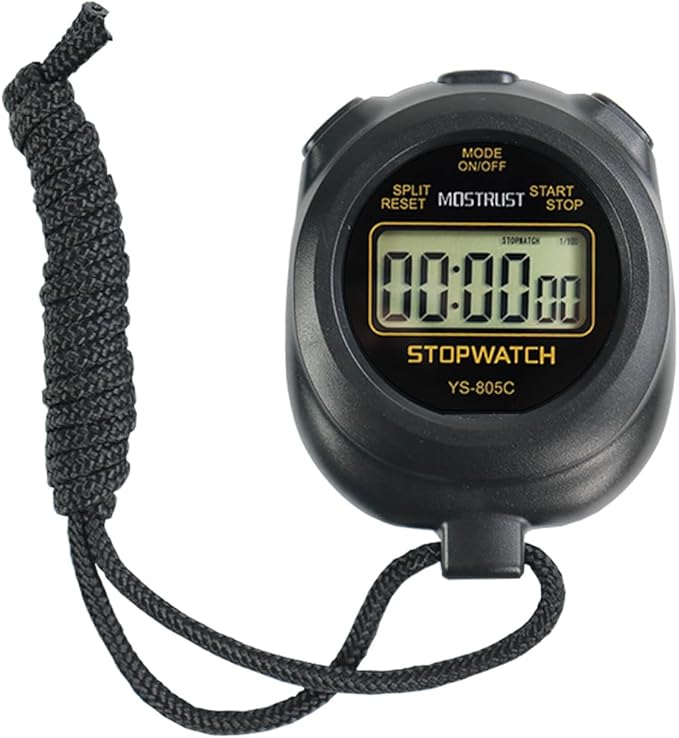 Digital Simple Stopwatch Timer, Single Lap Stopwatch Countdown Timer with On/Off, AAA Battery(Included) Stopwatch for Kids Students Coaches (Black)
