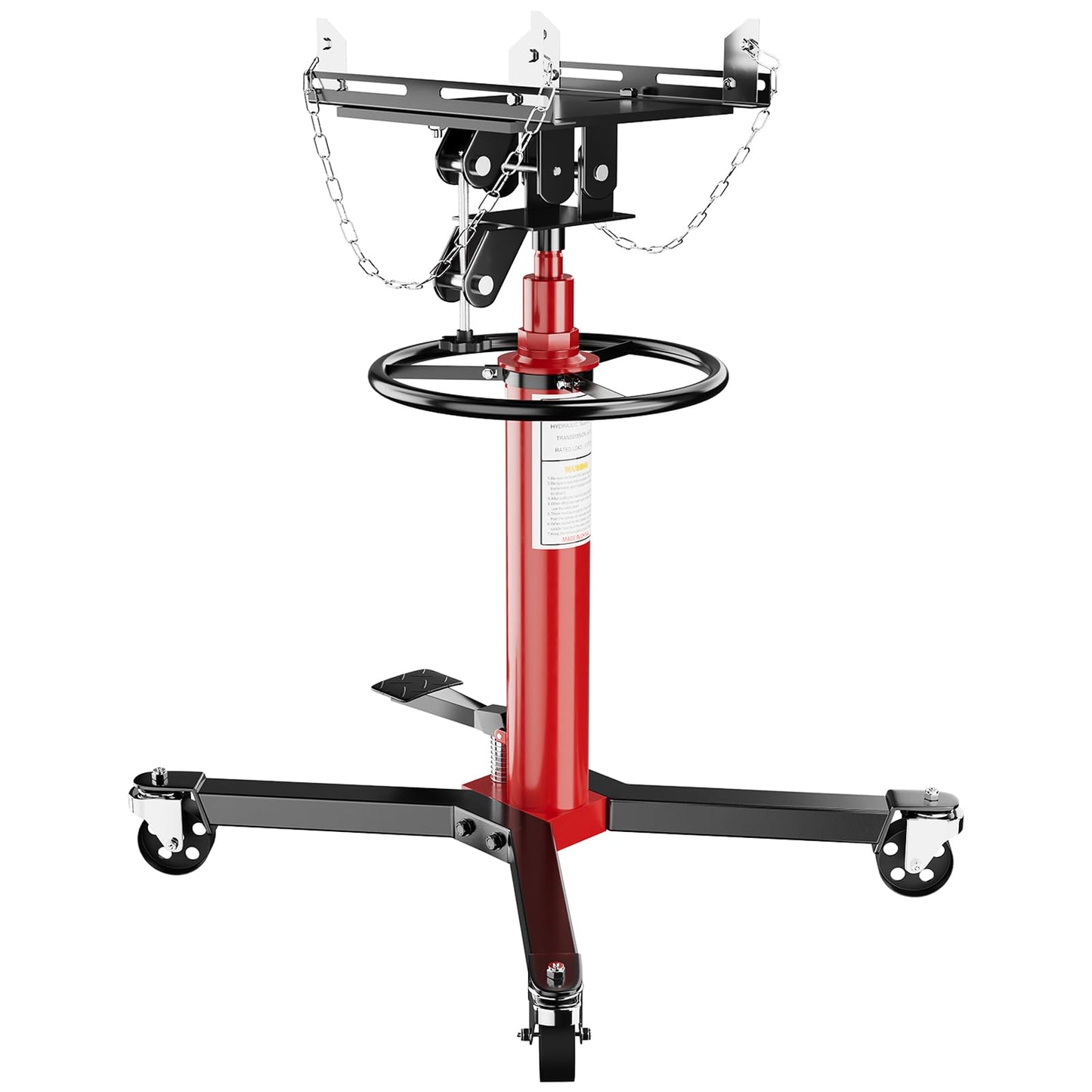 Garvee 1320 Lbs Transmission Jack Hydraulic Telescoping Transmission Jacks 33.5-67 Inch High Lift, 2-Stage Transmission Floor Jack Stand with Foot Pedal, 360° Swivel Wheel