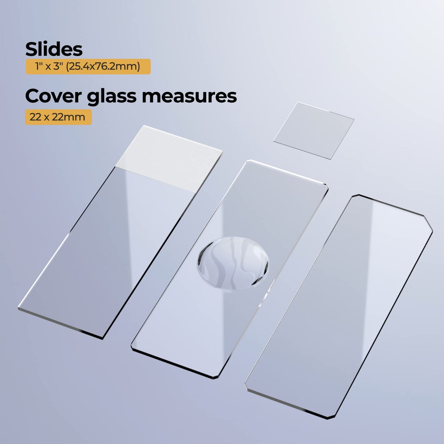 Vabiooth 50 Pack 7500 Pcs Microscope Slides Kit, 2500 Pcs Pre-Cleaned Blank Microscope Slides and 5000 Pcs 22x22mm Square Coverslips Cover Glass for Monocular Binocular Trinocular Microscopes